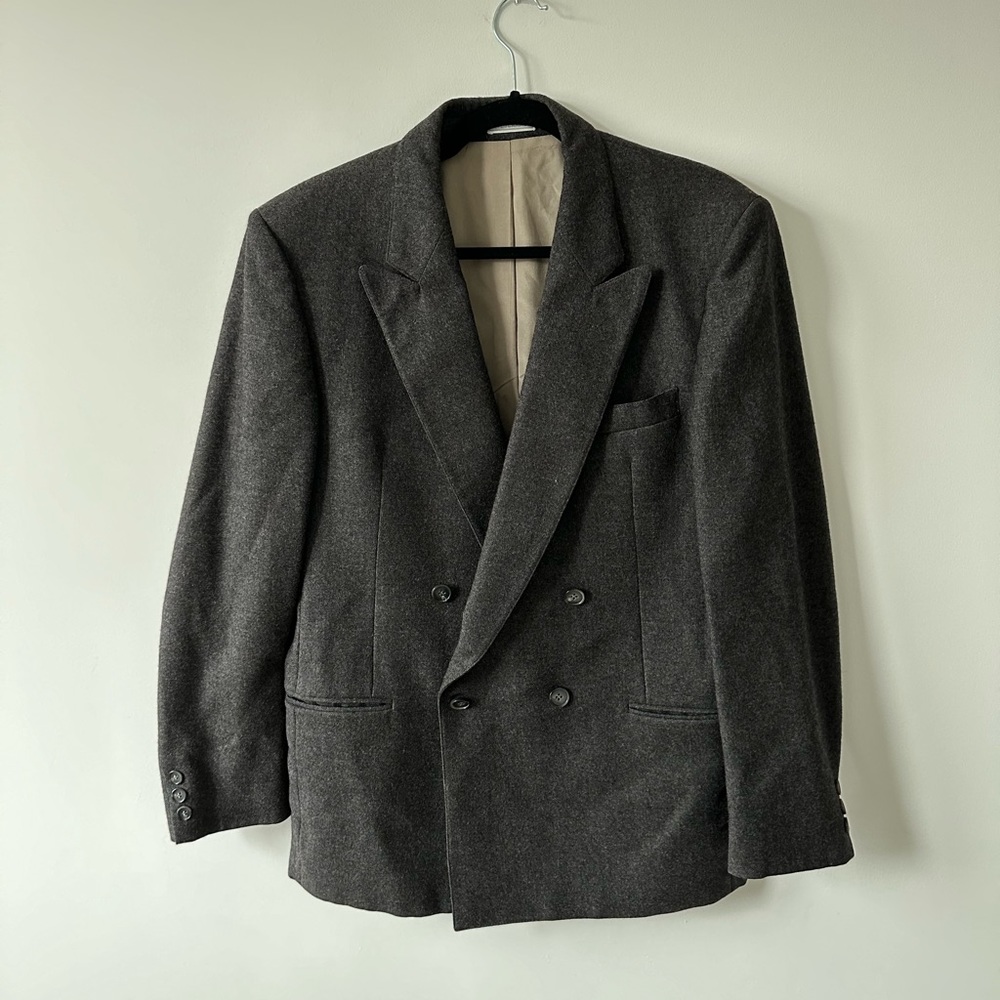 charcoal grey wool blazer